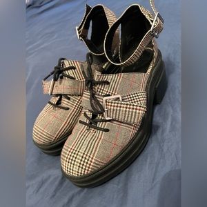 ASOS plaid chunky heels